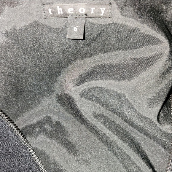 Theory Black Zipped V Neck Lined Shift Dress‎ Sayidres Leira Zip Front size 8 - Picture 8 of 15